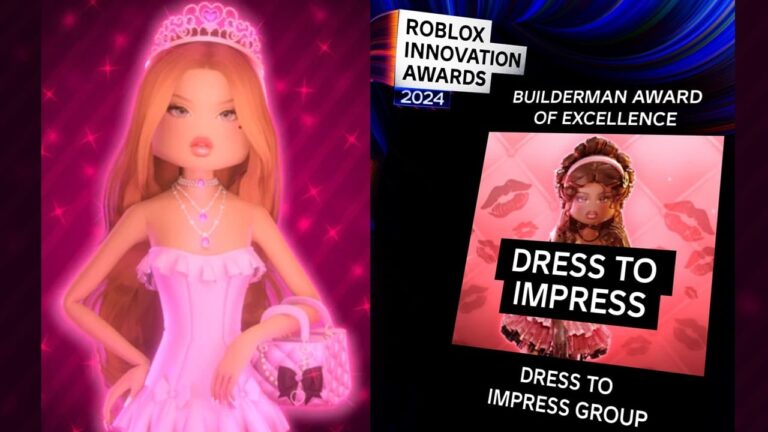 Dress To Impress vítězí v soutěži Roblox Innovation Awards 2024!