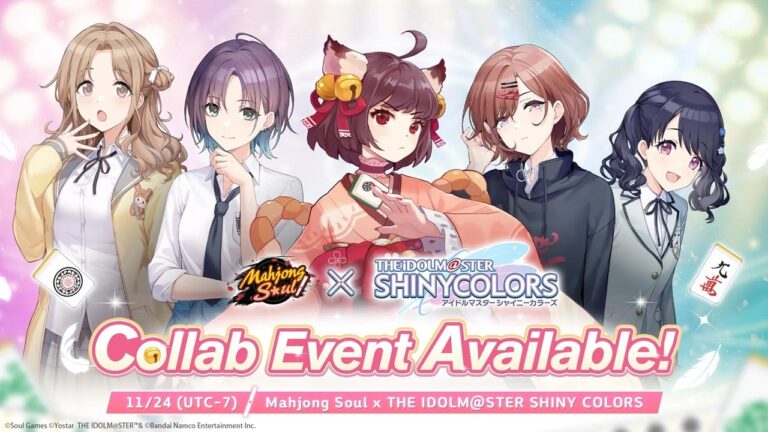 Mahjong Soul Drops The Idolm@ster Shiny Colors Crossover se čtyřmi novými postavami