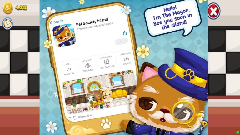 Pet Society Island je nová virtuální hra pro domácí mazlíčky pro Android